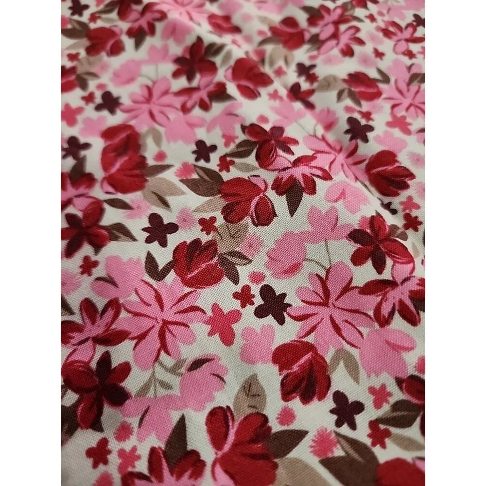 2 King Size Handmade Pillowcases  Lace Trim Red Pink Floral Romantic‎ Valentines